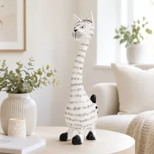 Kattefigur i Tre Hvit
