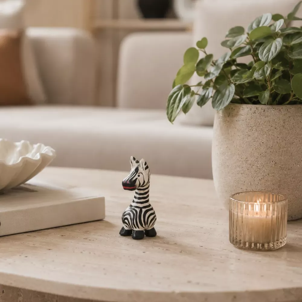Liten Zebrafigur i Trä