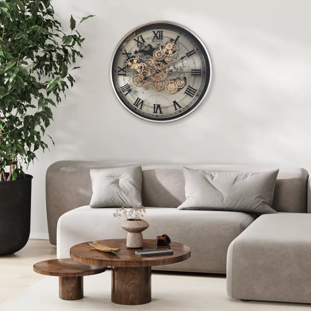 Klokke Vegg Motion Gear Clock