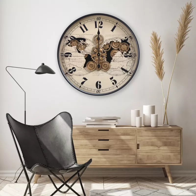 Klokke Vegg Motion Gear Clock