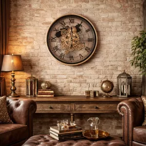 Klokke Vegg Motion Gear Clock