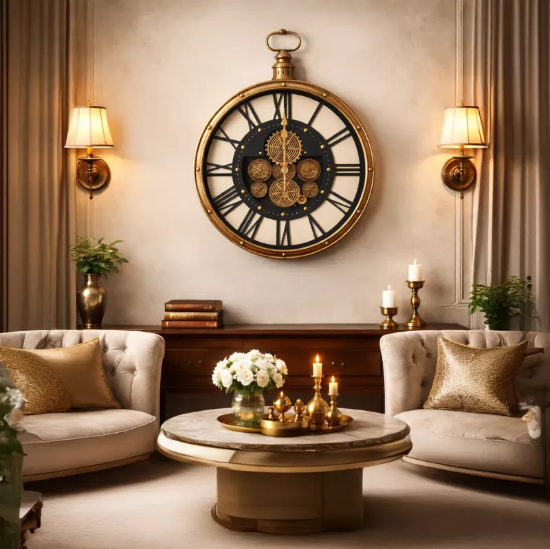 Klokke Vegg Motion Gear Clock