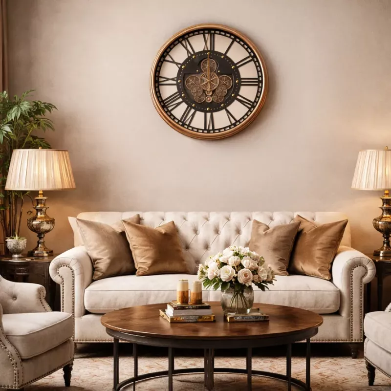 Klokke Vegg Motion Gear Clock