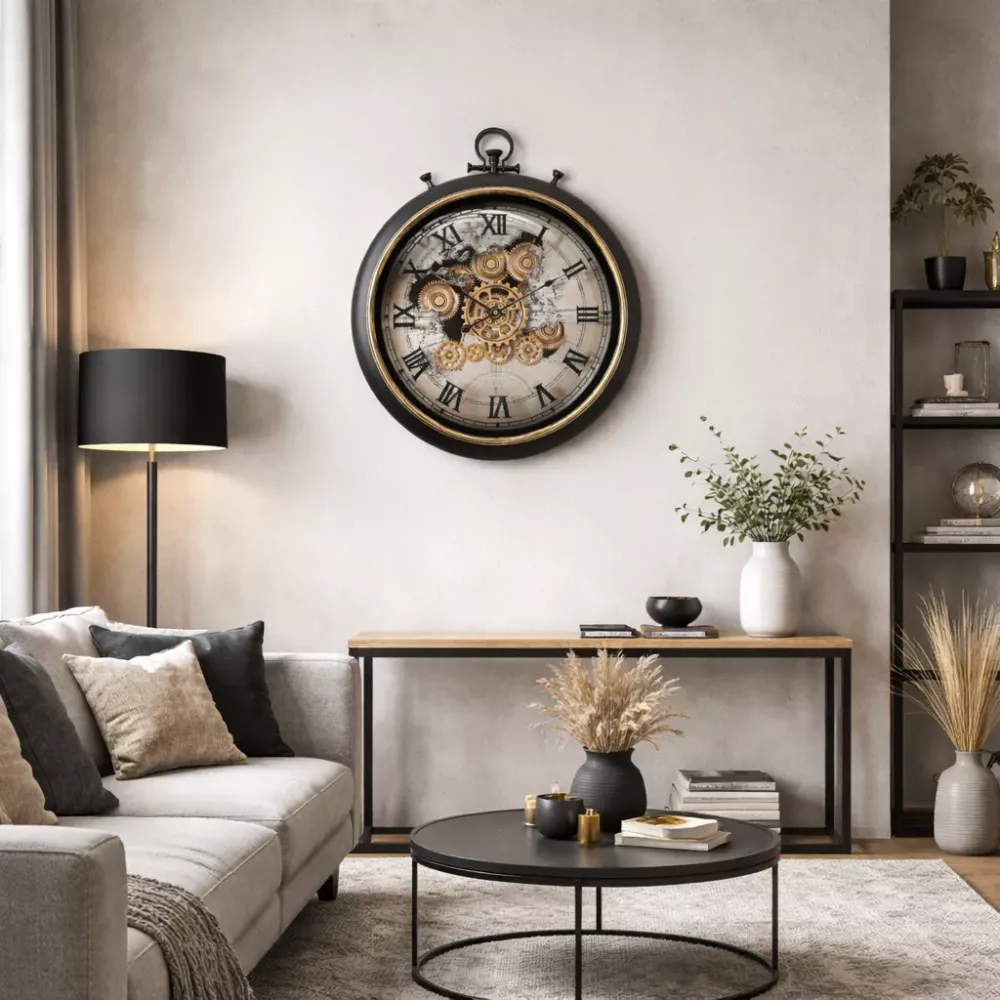 Klokke Vegg Motion Gear Clock
