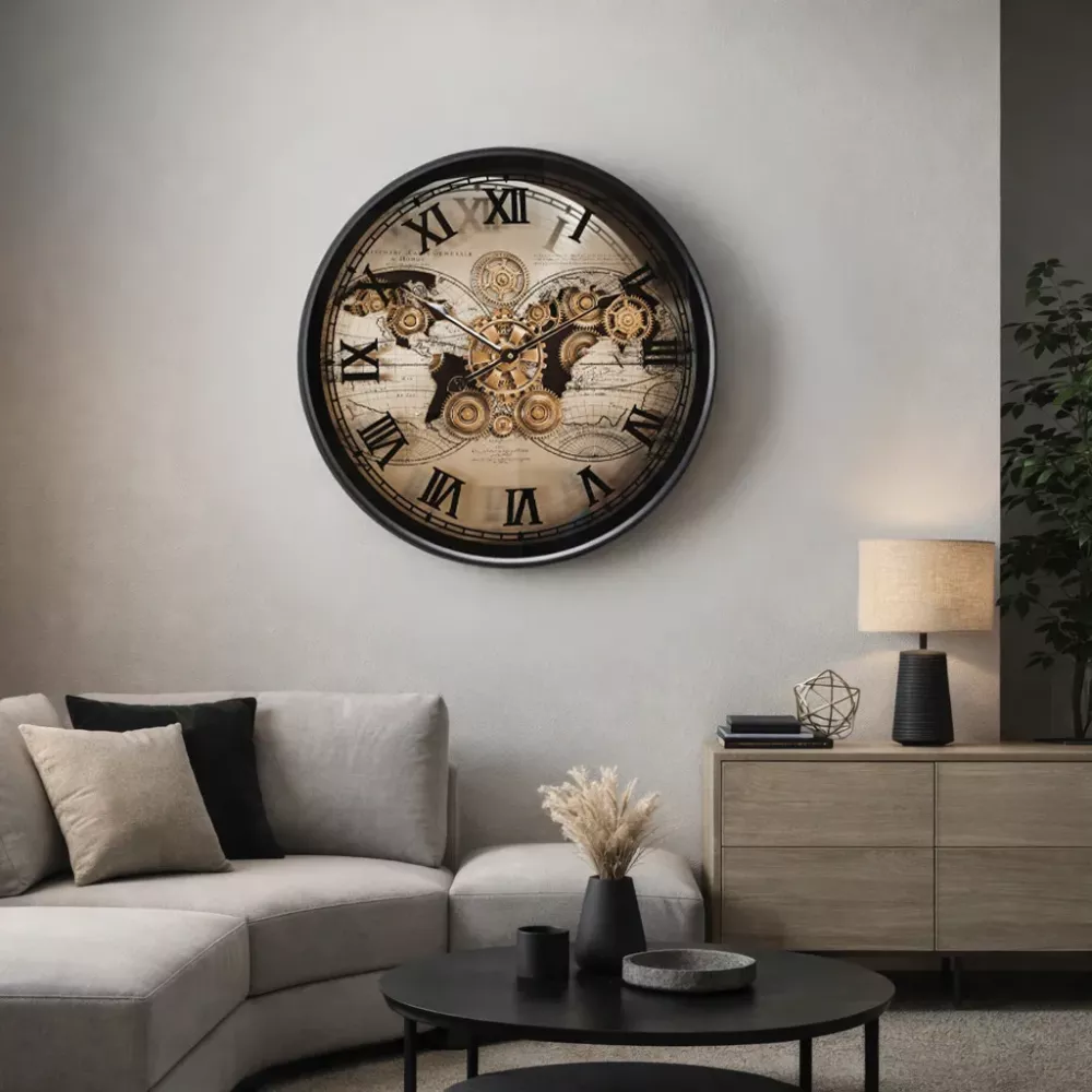 Klokke Vegg Motion Gear Clock