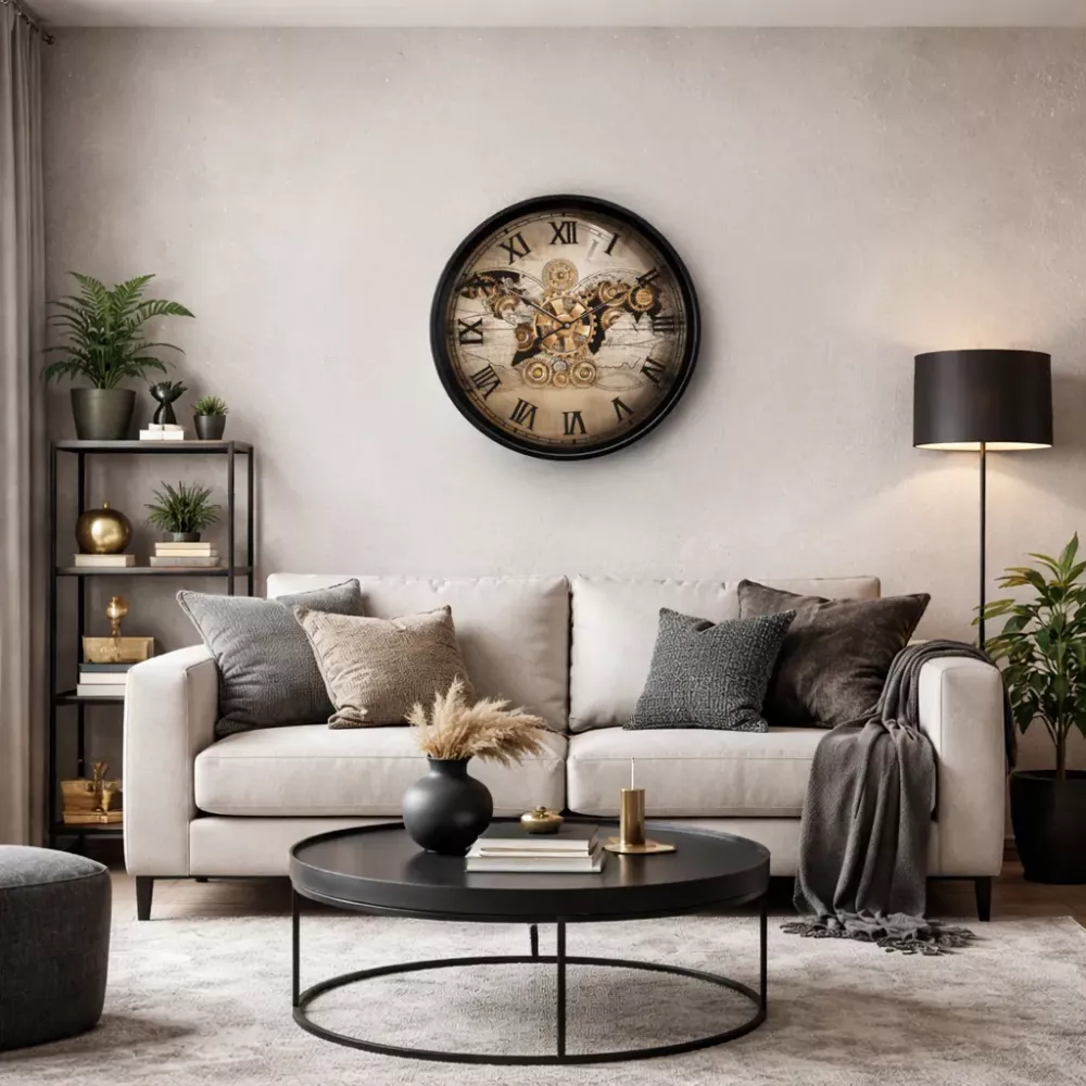 Klokke Vegg Motion Gear Clock