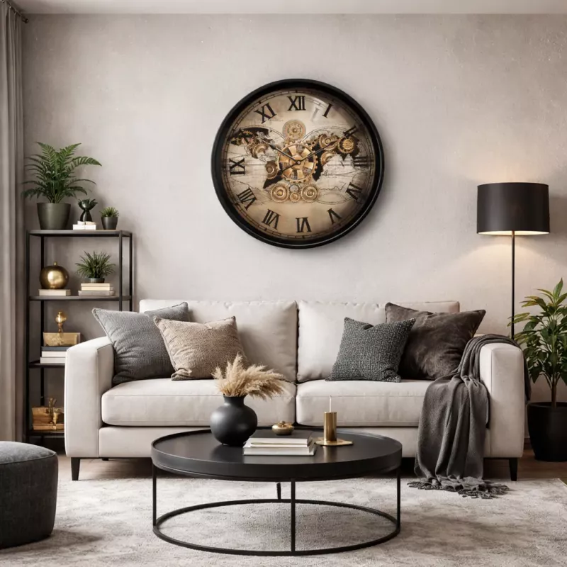 Klokke Vegg Motion Gear Clock