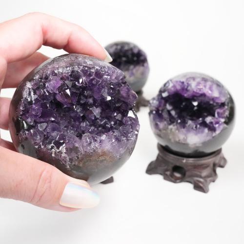 Krystall Ametyst Kugle Geode M