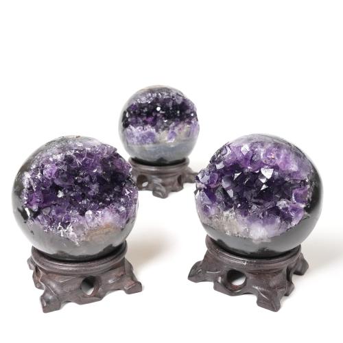 Krystall Ametyst Kugle Geode M