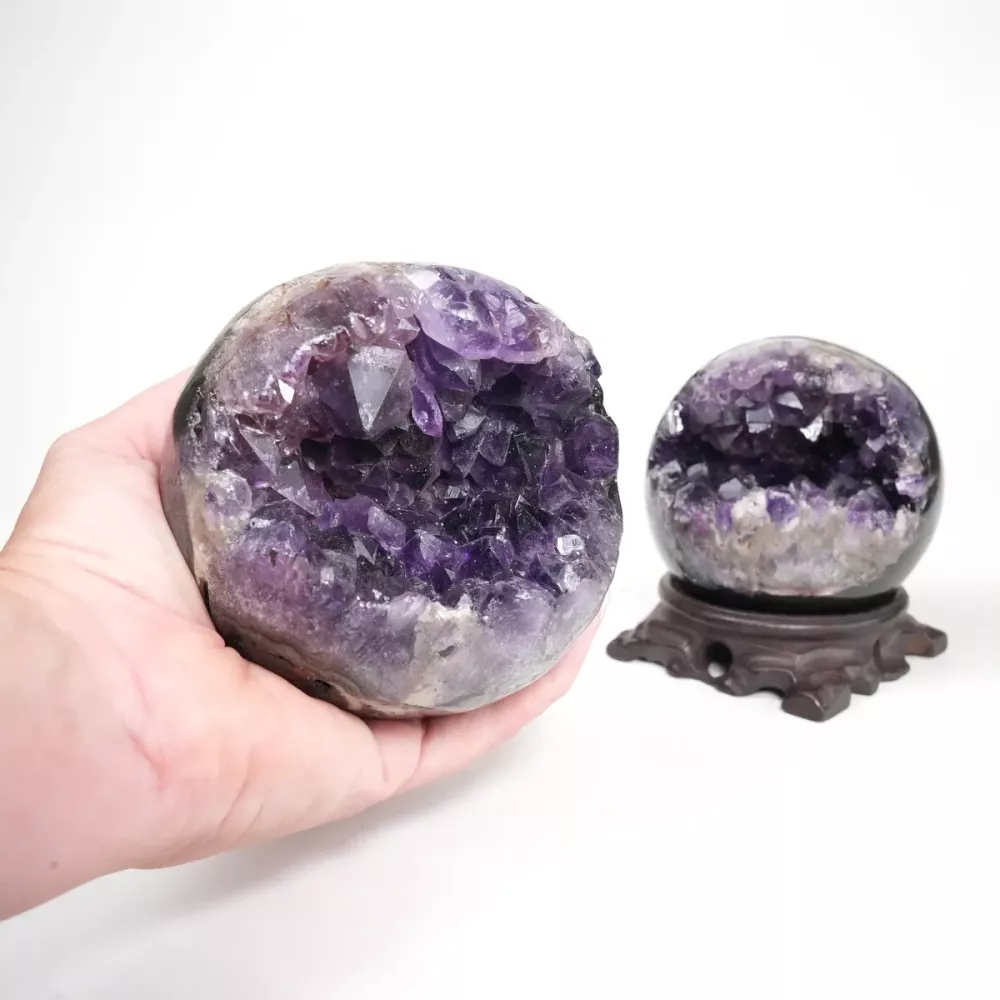 Krystall Ametyst Kugle Geode L