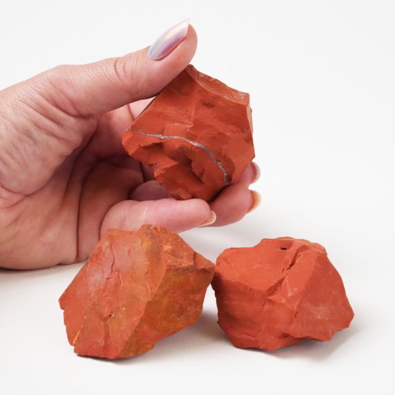 Kristall Rå Röd Jaspis