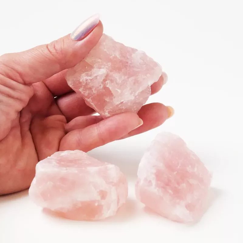 Krystall Rå Rosenkvarts