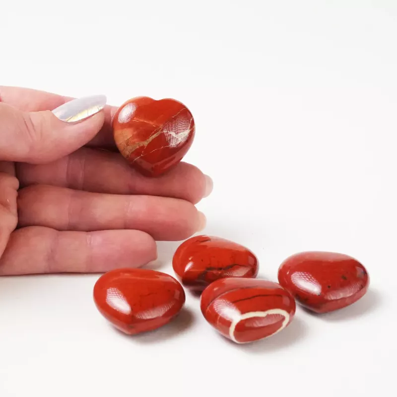 Krystall Hjerte Rød Jaspis