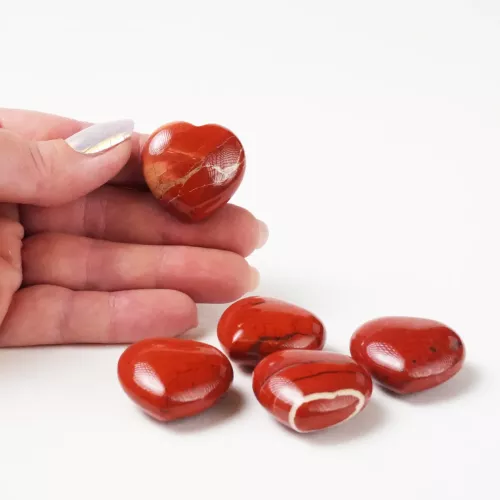 Kristall Hjärta Röd Jaspis