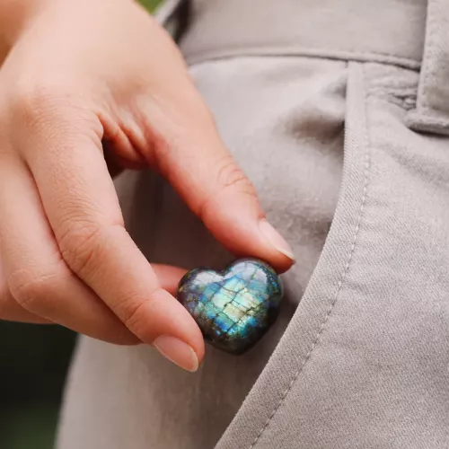 Kristall Hjärta Labradorit