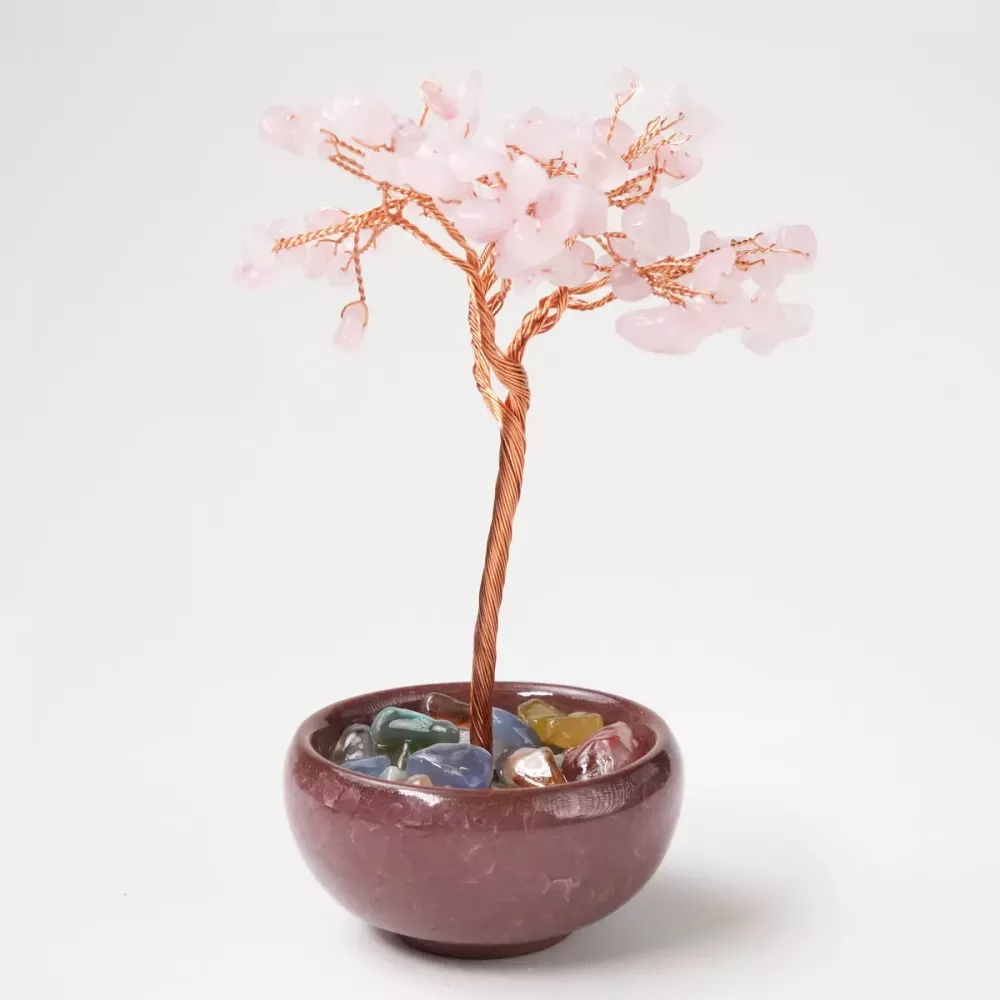 Krystall Rosenkvarts Tree of Life