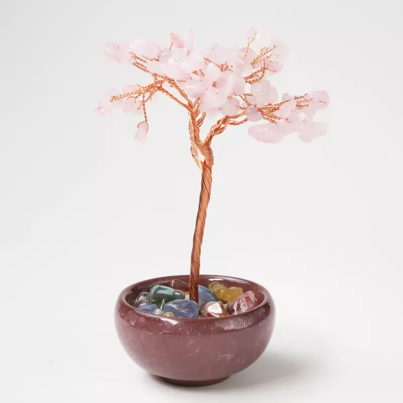 Krystall Rosenkvarts Tree of Life