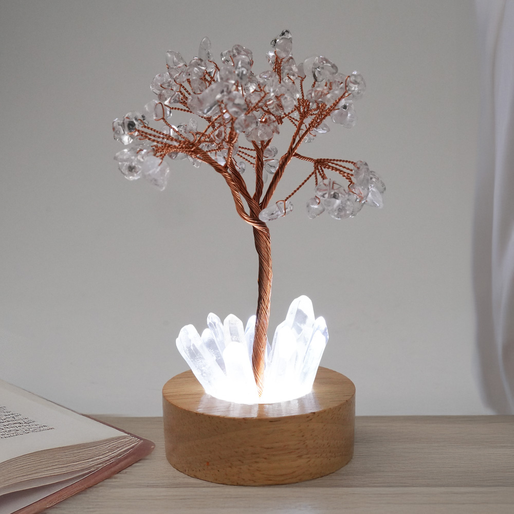 Kristall Bergkristall LED Tree of Life