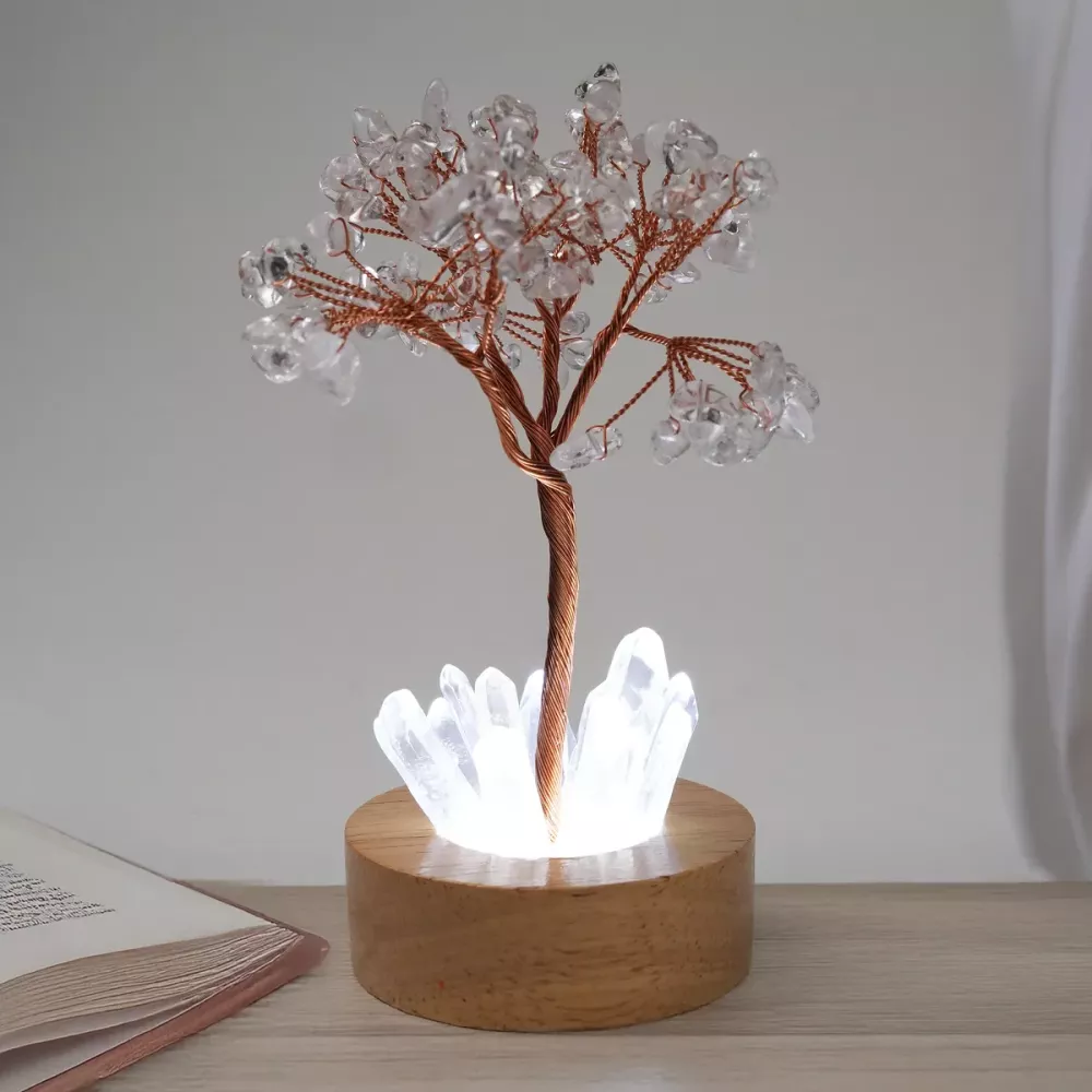 Krystall Bergkrystall LED Tree of Life