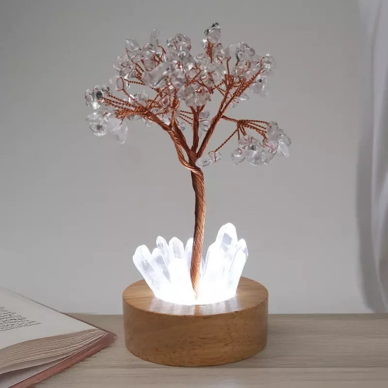 Krystall Bergkrystall LED Tree of Life