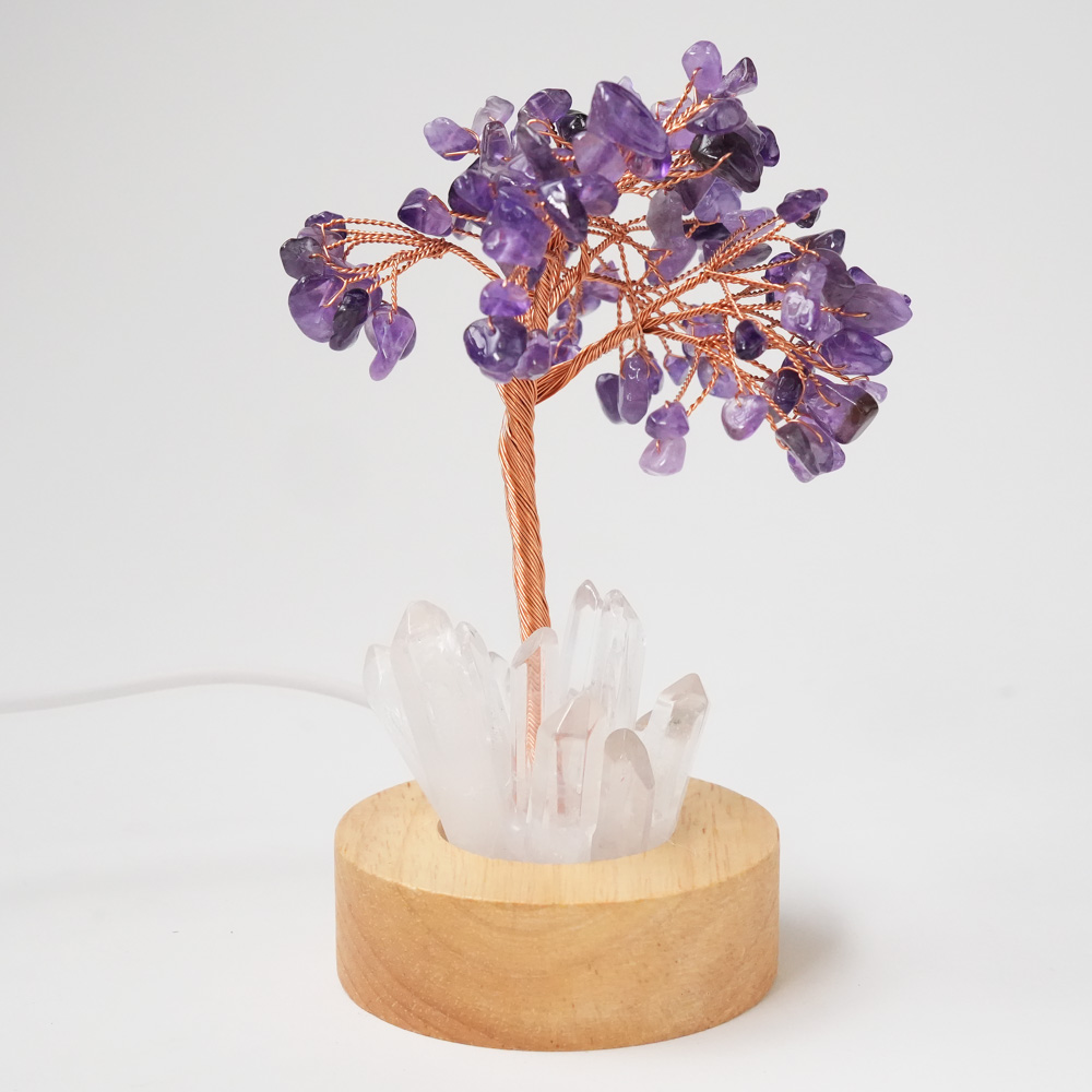 Krystall Ametyst LED Tree of Life