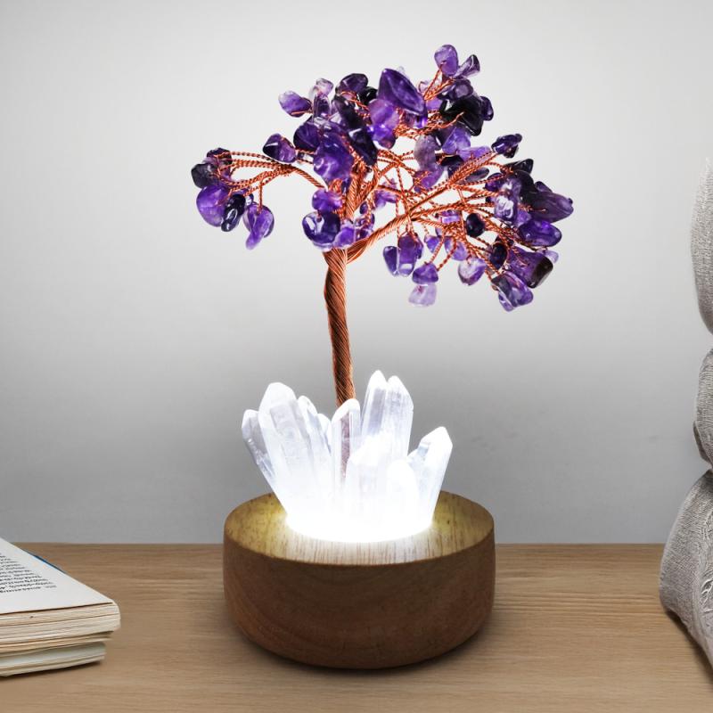 Kristall Ametist LED Tree of Life