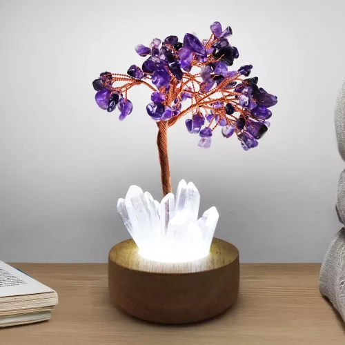 Kristall Ametist LED Tree of Life