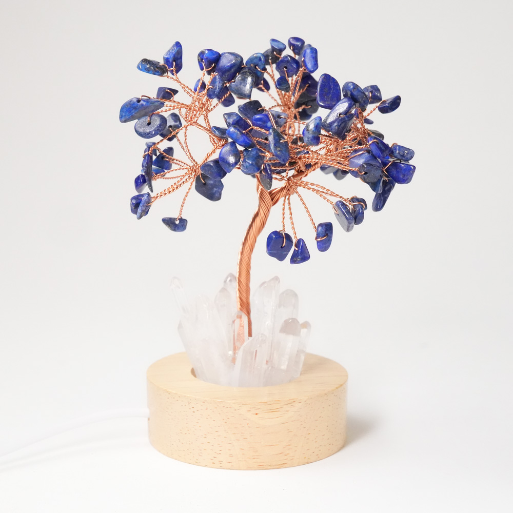 Kristall Lapis Lazuli LED Tree of Life