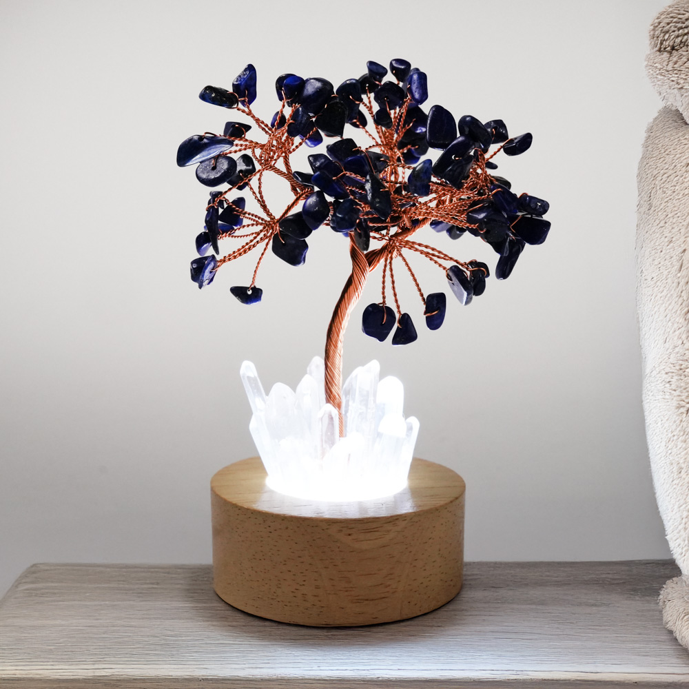 Kristall Lapis Lazuli LED Tree of Life