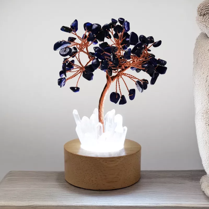 Kristall Lapis Lazuli LED Tree of Life
