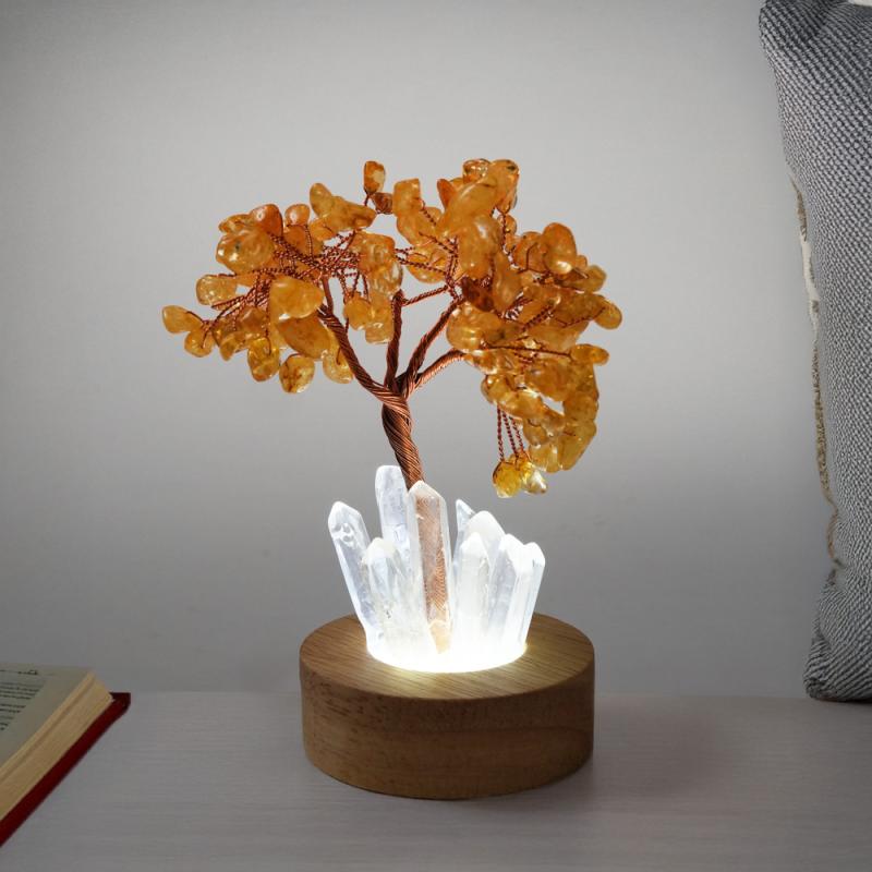 Kristall Citrin LED Tree of Life