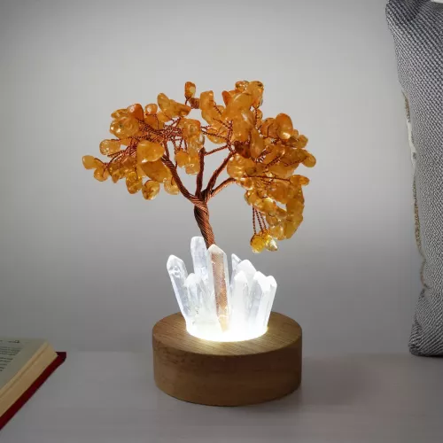 Kristall Citrin LED Tree of Life