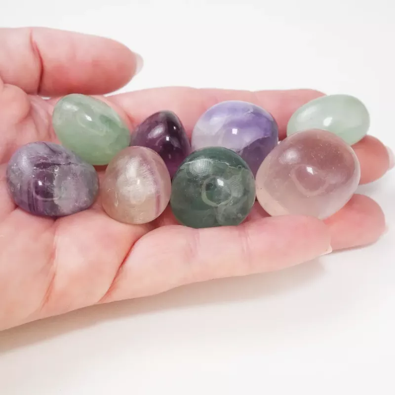 Krystall Polert Regnbue Fluoritt