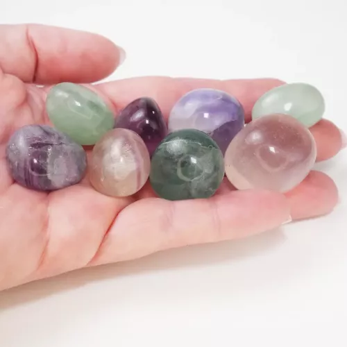 Kristall Trumlad Regnbågs Fluorit