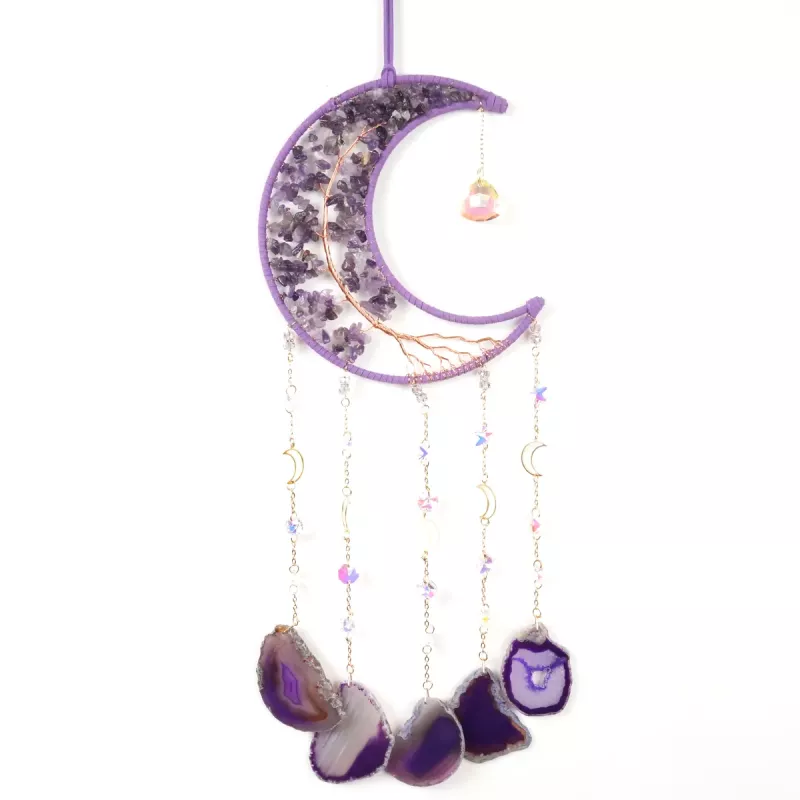 Kristall Drömfångare Ametist Måne