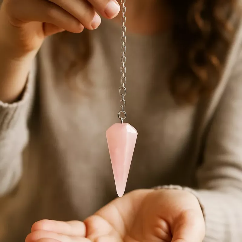 Krystall Pendel Rosenkvarts