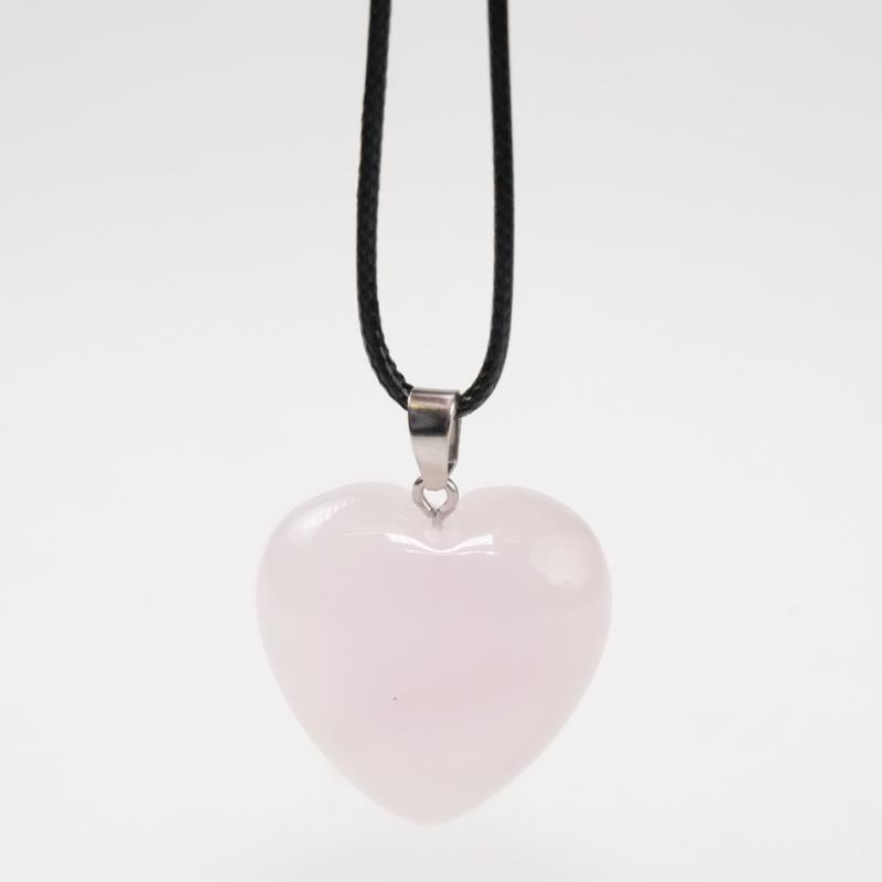Kristall Hjärta Rosenkvarts Hänge