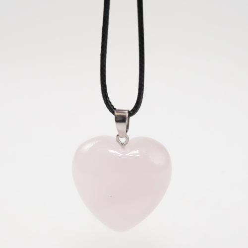 Kristall Hjärta Rosenkvarts Hänge