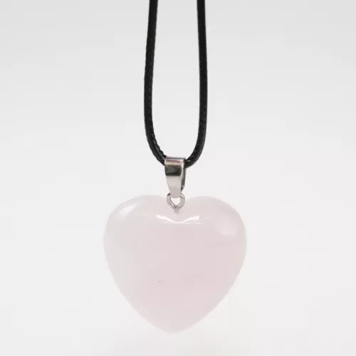 Kristall Hjärta Rosenkvarts Hänge