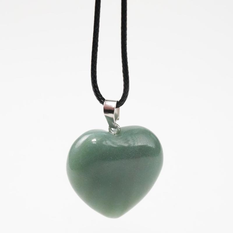 Kristall Hjärta Grön Aventurin Hänge