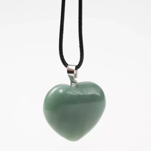 Kristall Hjärta Grön Aventurin Hänge