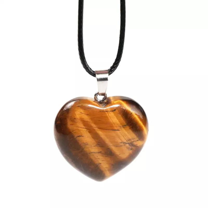 Krystall Hjerte Tigerøye Anheng