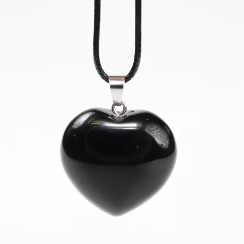 Kristall Hjärta Obsidian Hänge