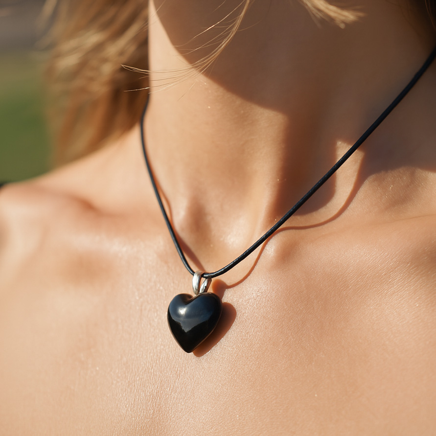 Krystall Hjerte Obsidian Anheng