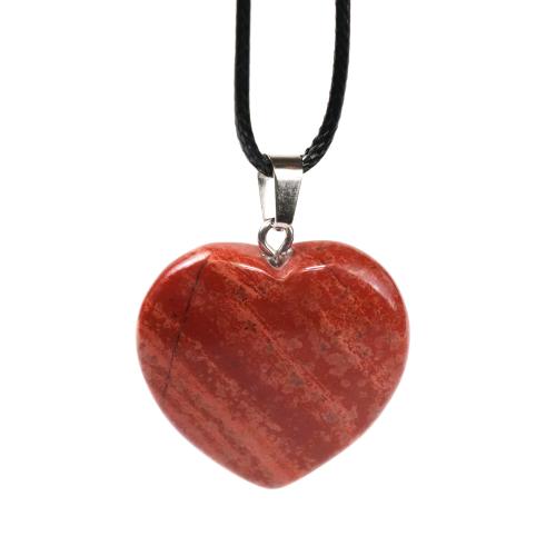 Krystall Hjerte Rød Jaspis Anheng