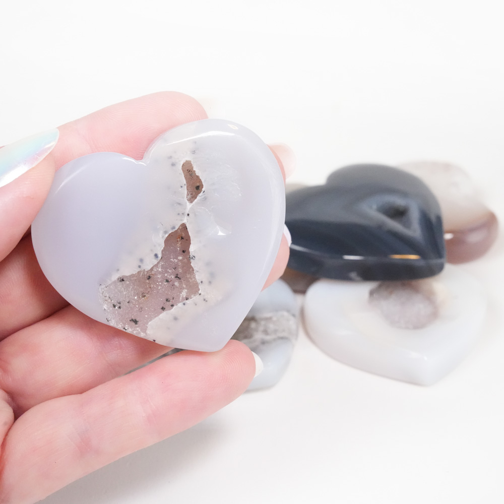 Kristall Hjärta Agat Geod