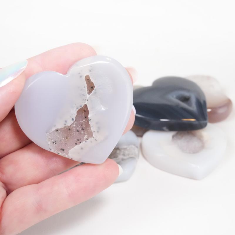 Kristall Hjärta Agat Geod