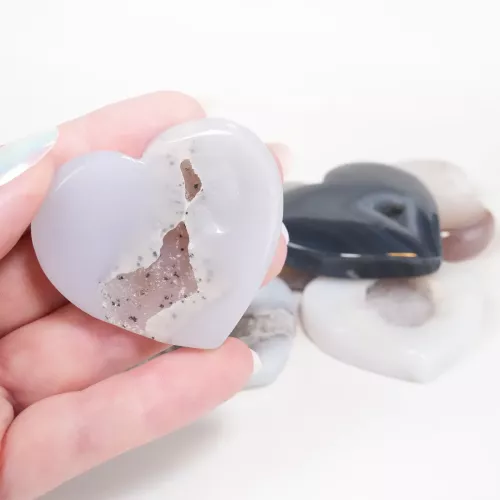 Kristall Hjärta Agat Geod