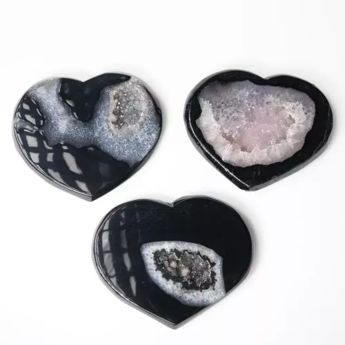 Kristall Svart Agat Hjärta