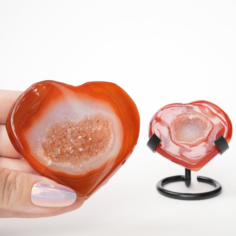 Kristall Röd Agat Hjärta